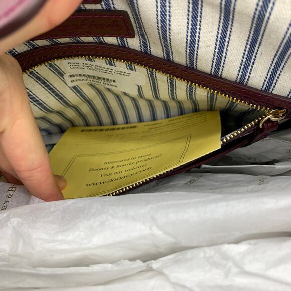 Dooney & Bourke Leather Purse Saffiano Zip Satchel Red Bordeaux - Picture 14 of 16